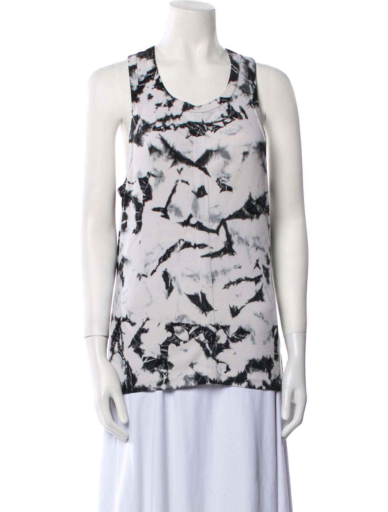 Proenza Schouler White Label Printed Scoop Neck Top