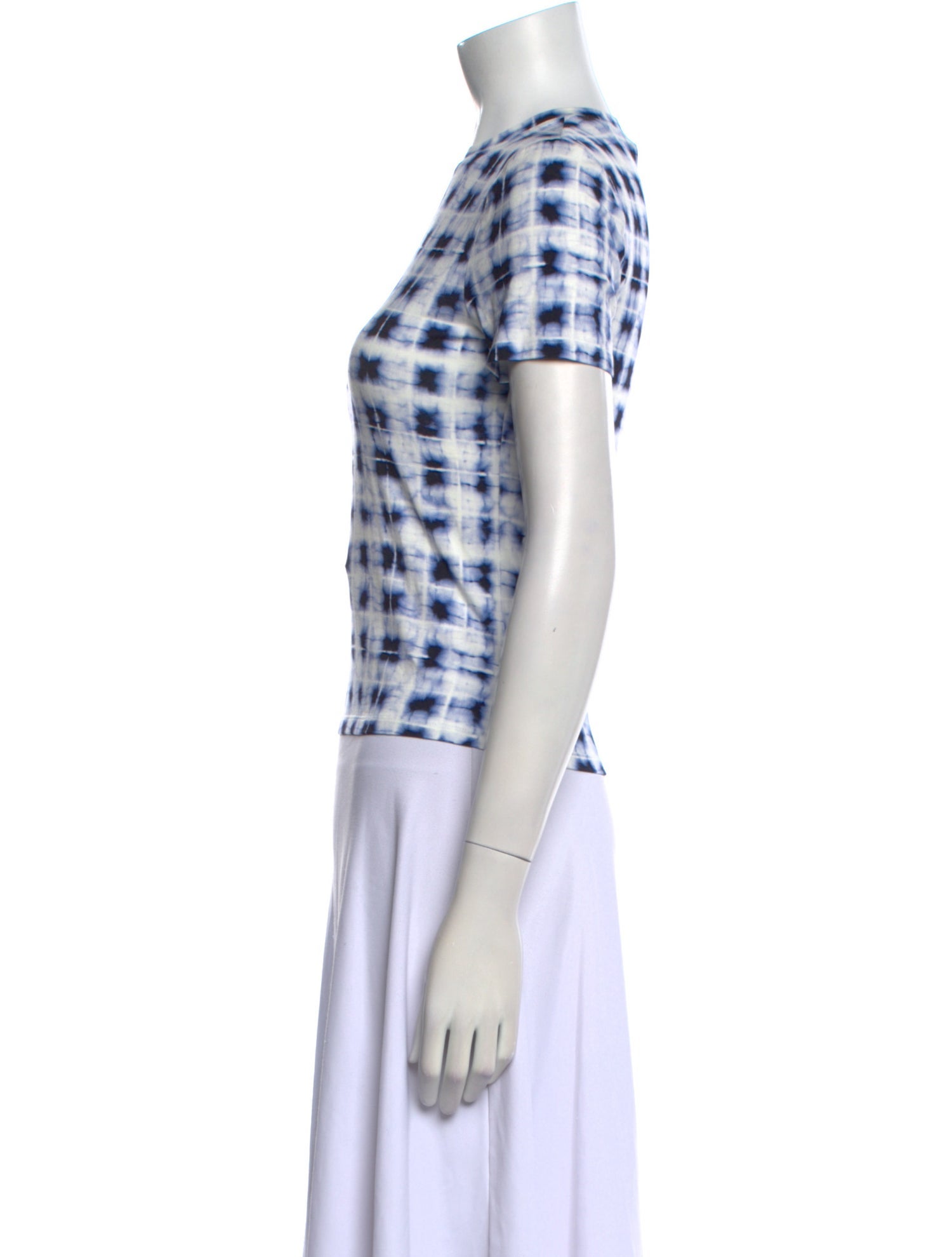 Proenza Schouler White Label Plaid Print Crew Neck T-Shirt w/ Tags