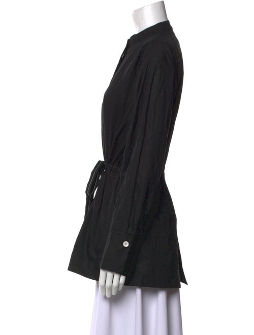 Proenza Schouler White Label Mock Neck Long Sleeve Button-Up Top