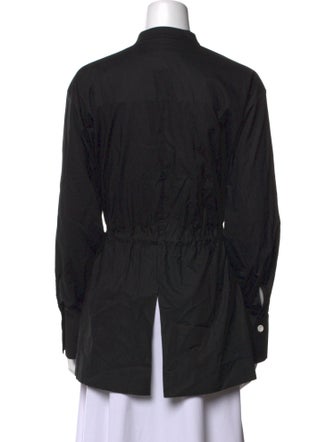 Proenza Schouler White Label Mock Neck Long Sleeve Button-Up Top