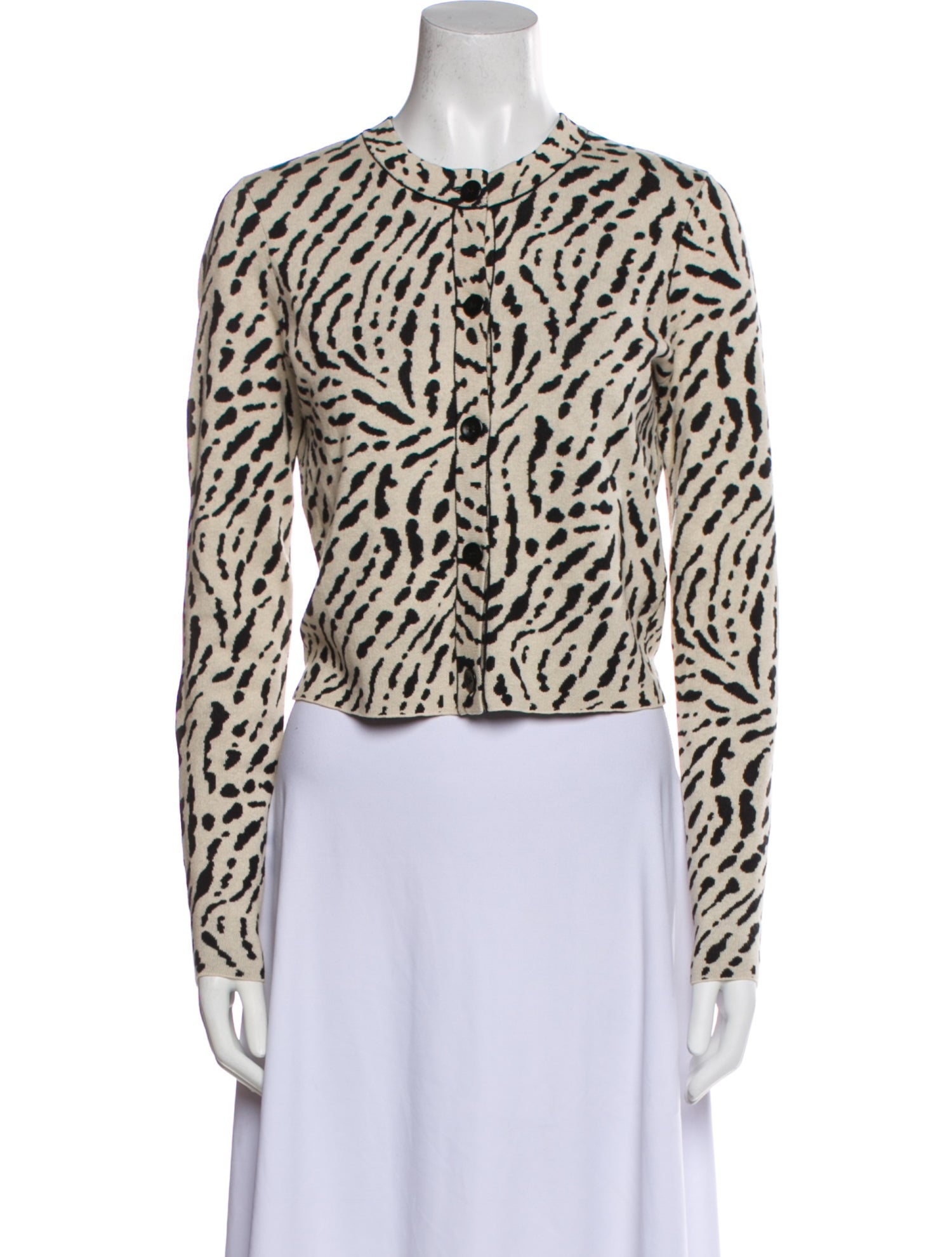 Proenza Schouler White Label Silk Animal Print Sweater