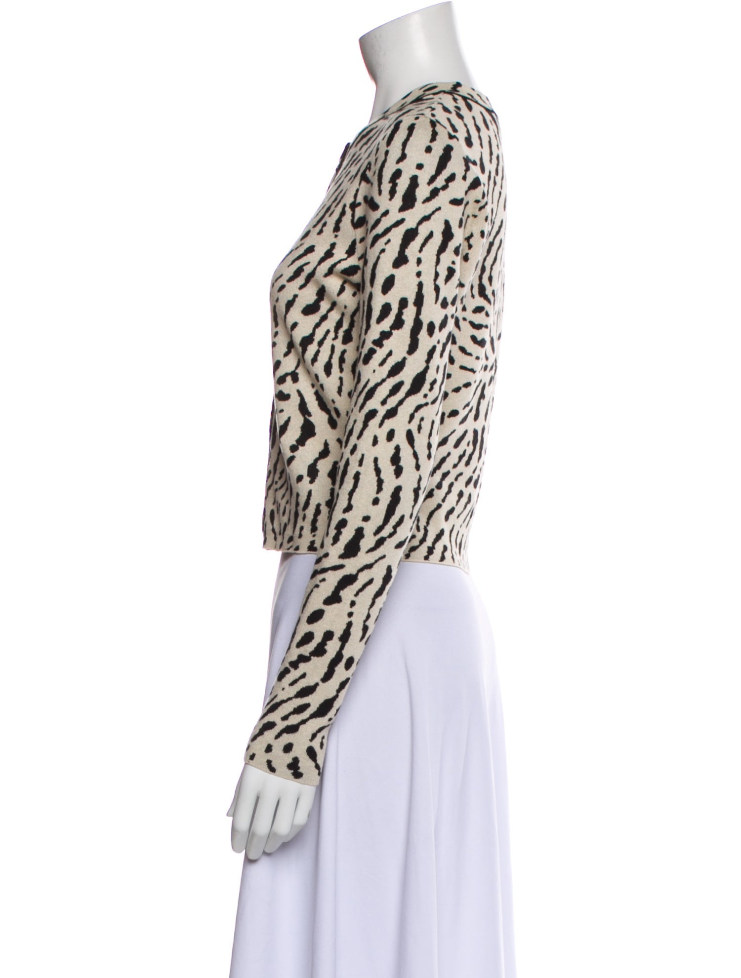 Proenza Schouler White Label Silk Animal Print Sweater