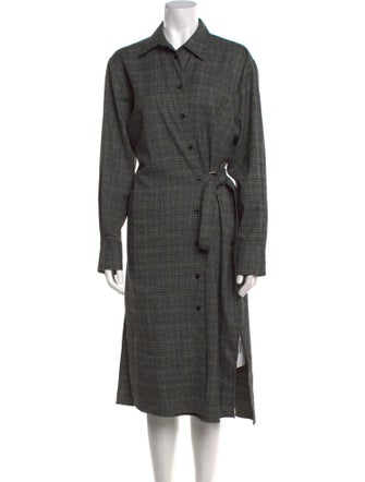 Proenza Schouler White Label Plaid Print Midi Length Dress