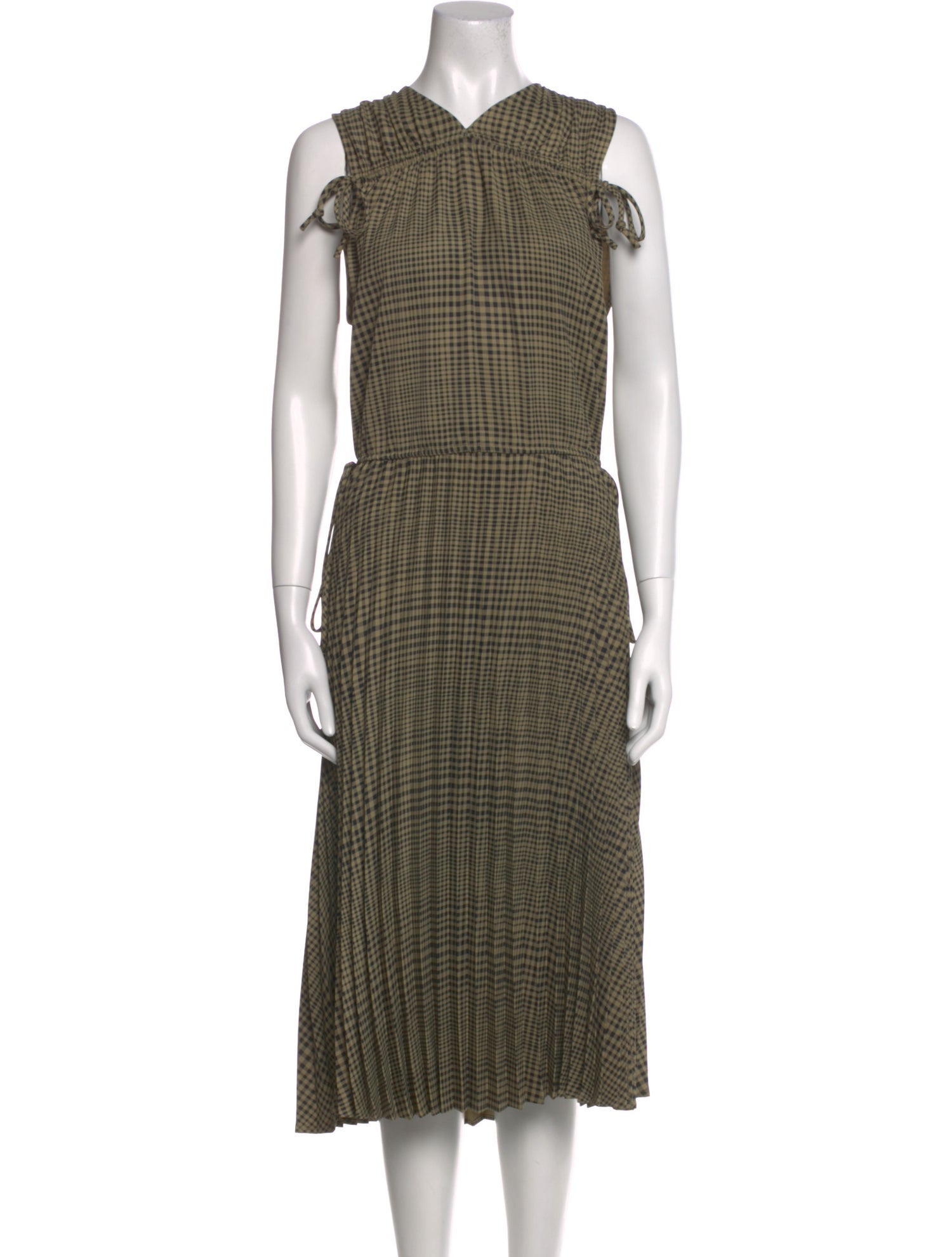 Proenza Schouler White Label Plaid Print Midi Length Dress
