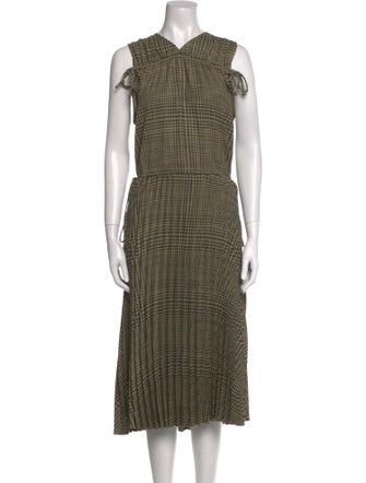 Proenza Schouler White Label Plaid Print Midi Length Dress