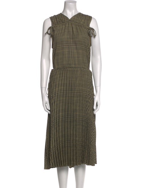 Proenza Schouler White Label Plaid Print Midi Length Dress
