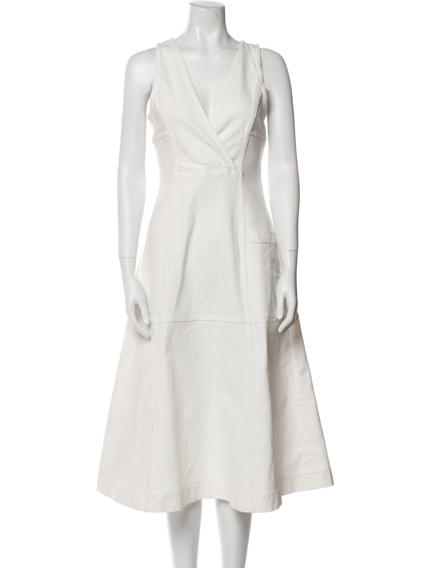 Proenza Schouler White Label V-Neck Midi Length Dress