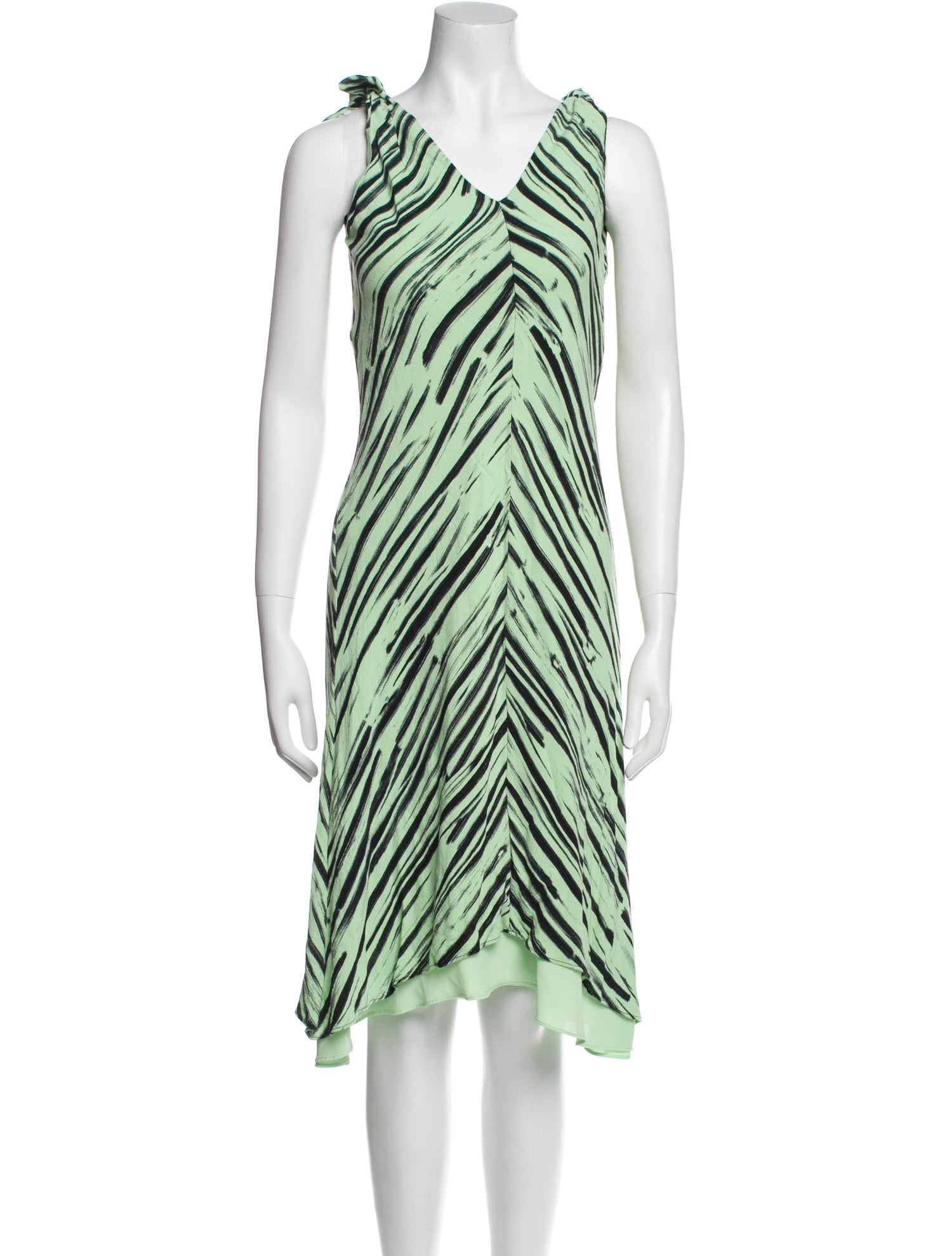 Proenza Schouler White Label Striped Midi Length Dress
