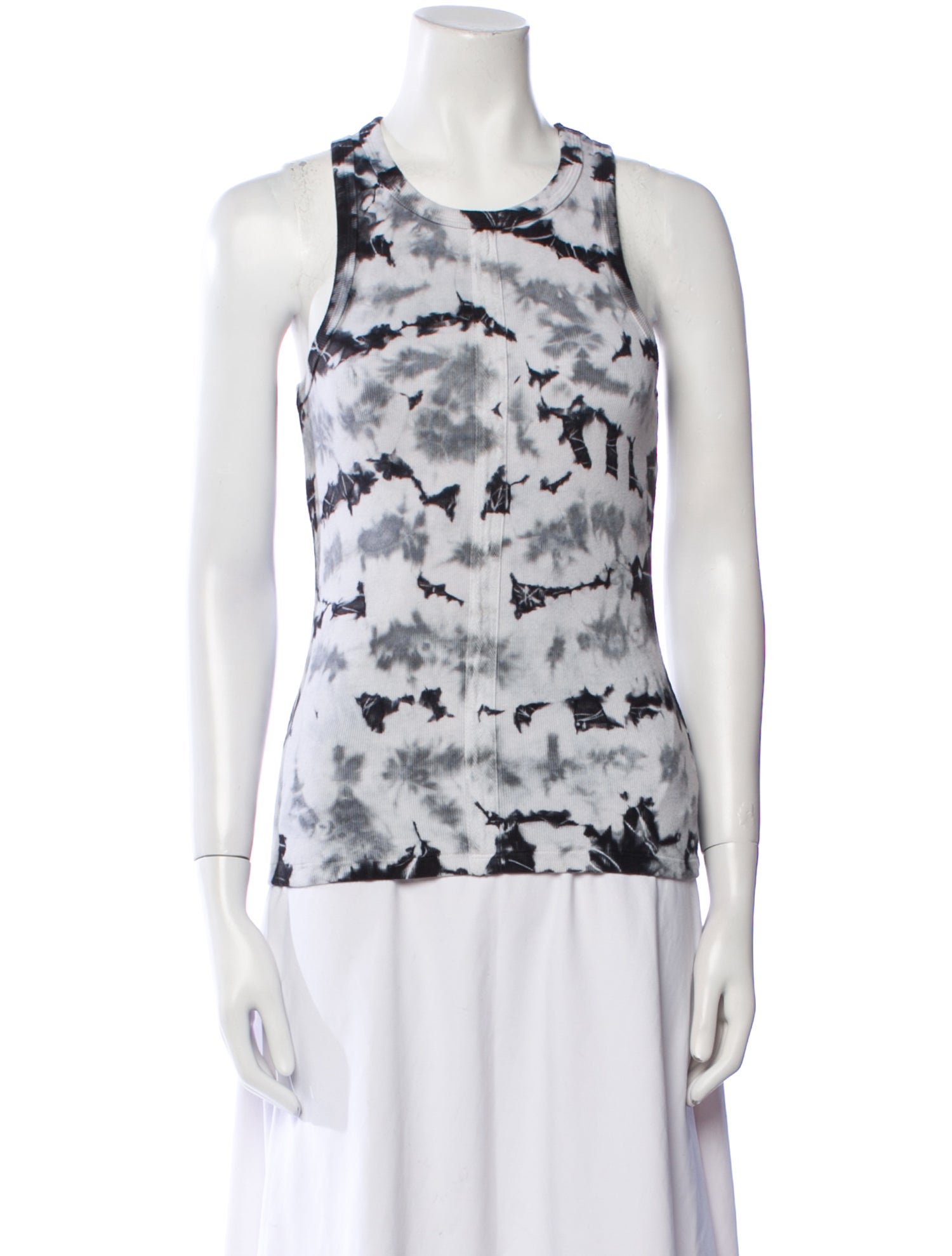 Proenza Schouler White Label Tie-Dye Print Scoop Neck Top