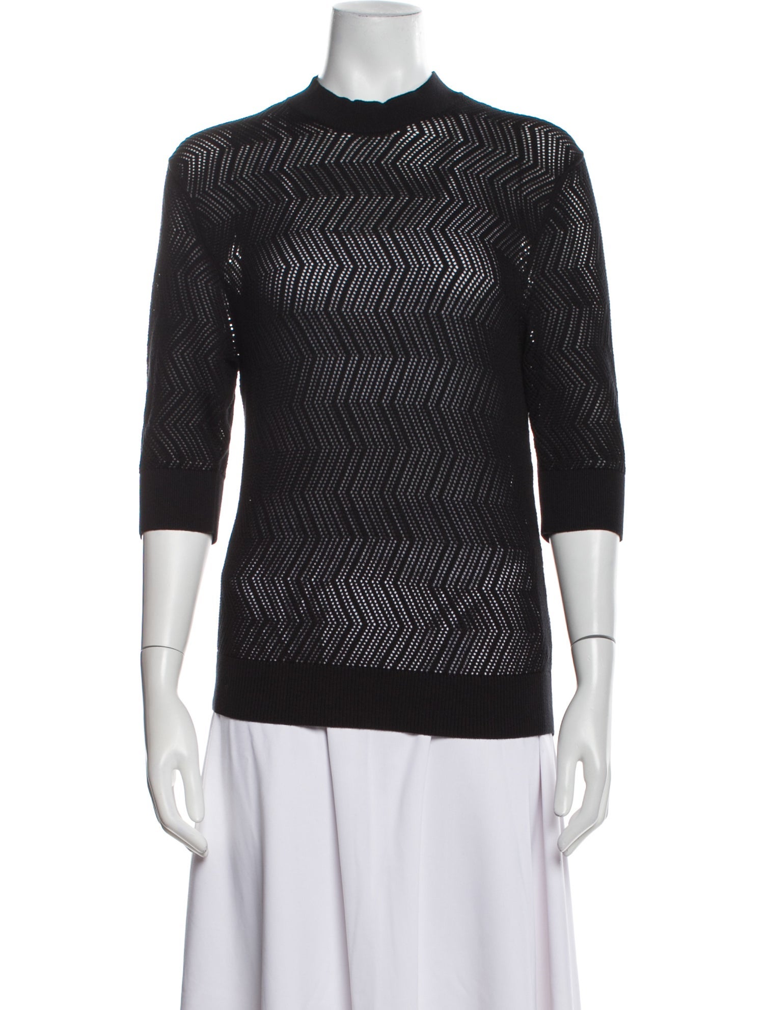 Proenza Schouler White Label Mock Neck Three-Quarter Sleeve Top