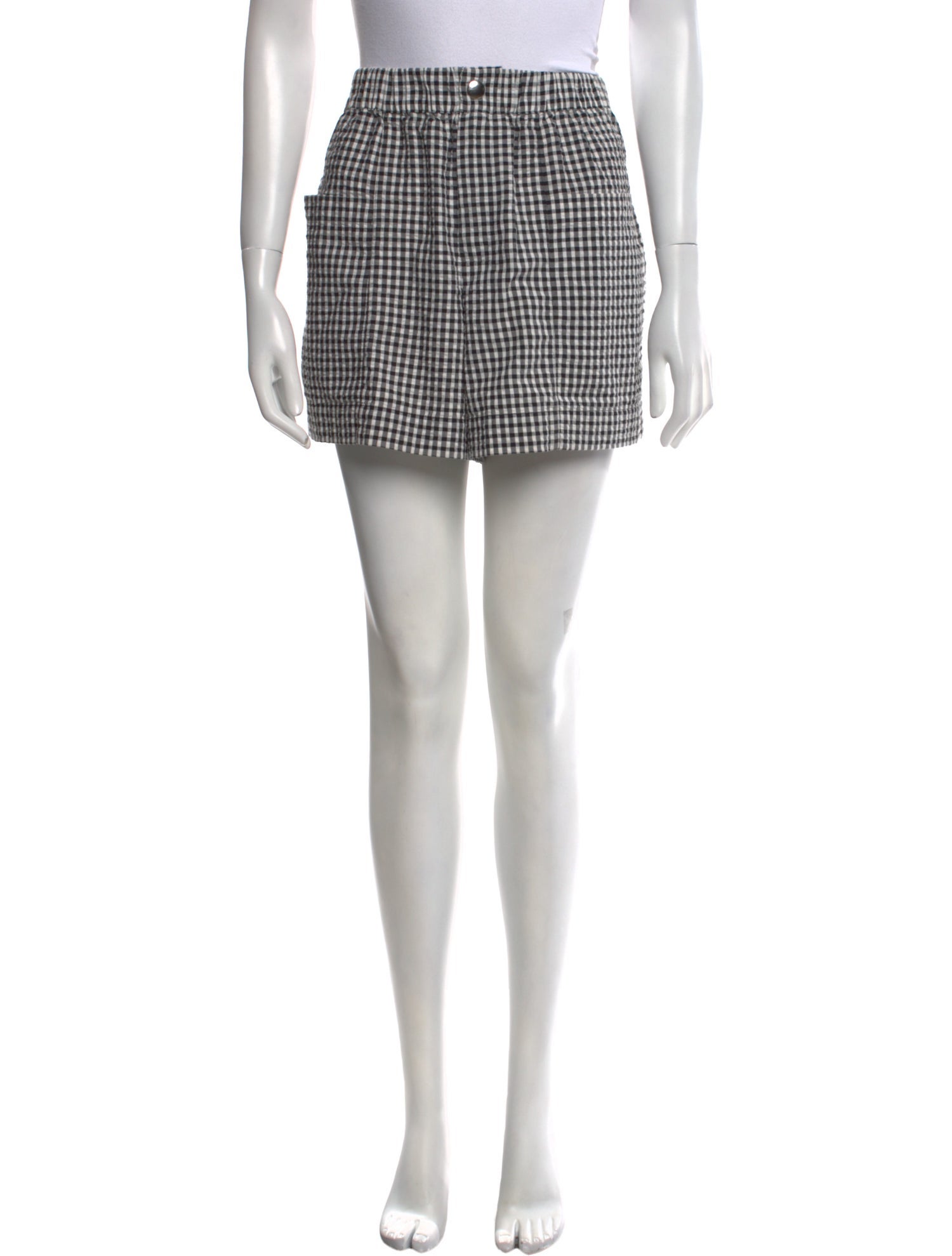 Proenza Schouler White Label Plaid Print Mini Shorts