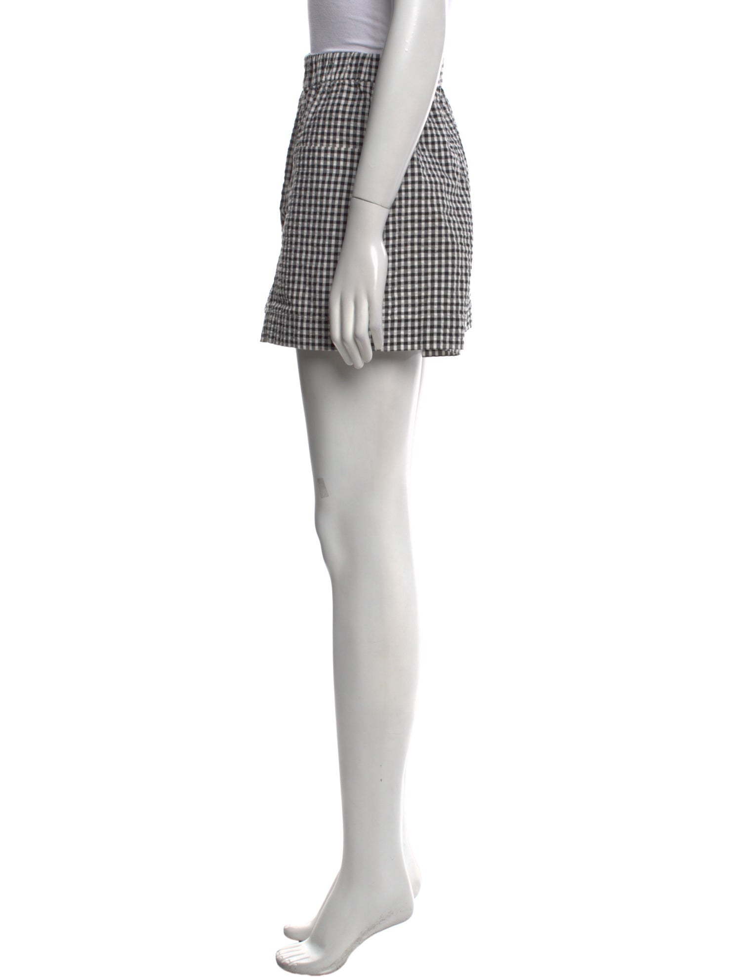 Proenza Schouler White Label Plaid Print Mini Shorts