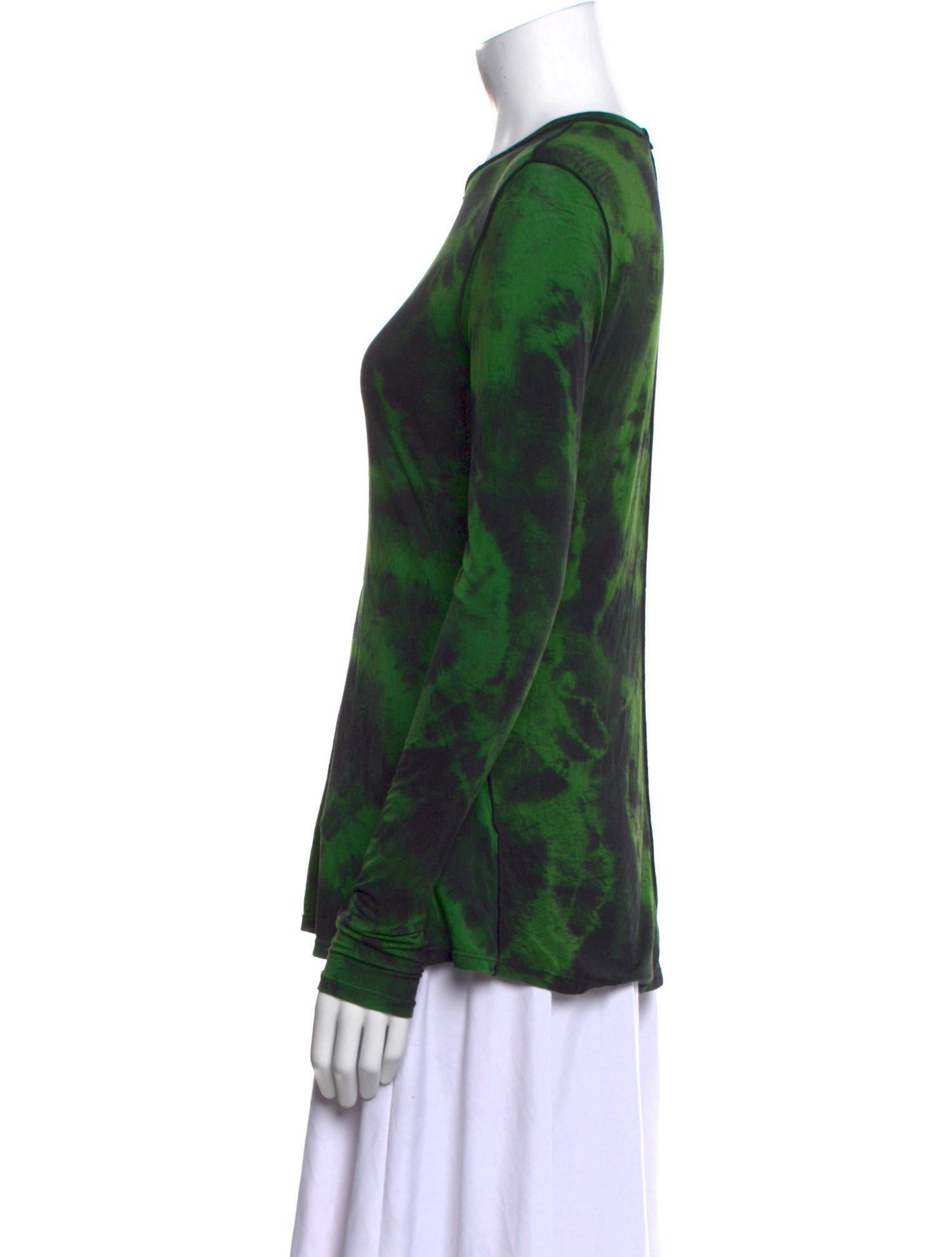 Proenza Schouler White Label Tie-Dye Print Crew Neck Button-Up Top