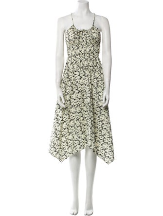 Proenza Schouler White Label Floral Print Midi Length Dress