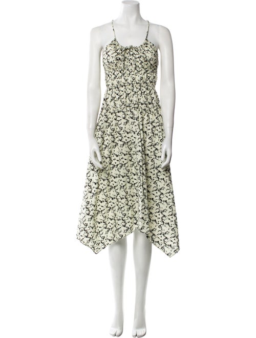 Proenza Schouler White Label Floral Print Midi Length Dress