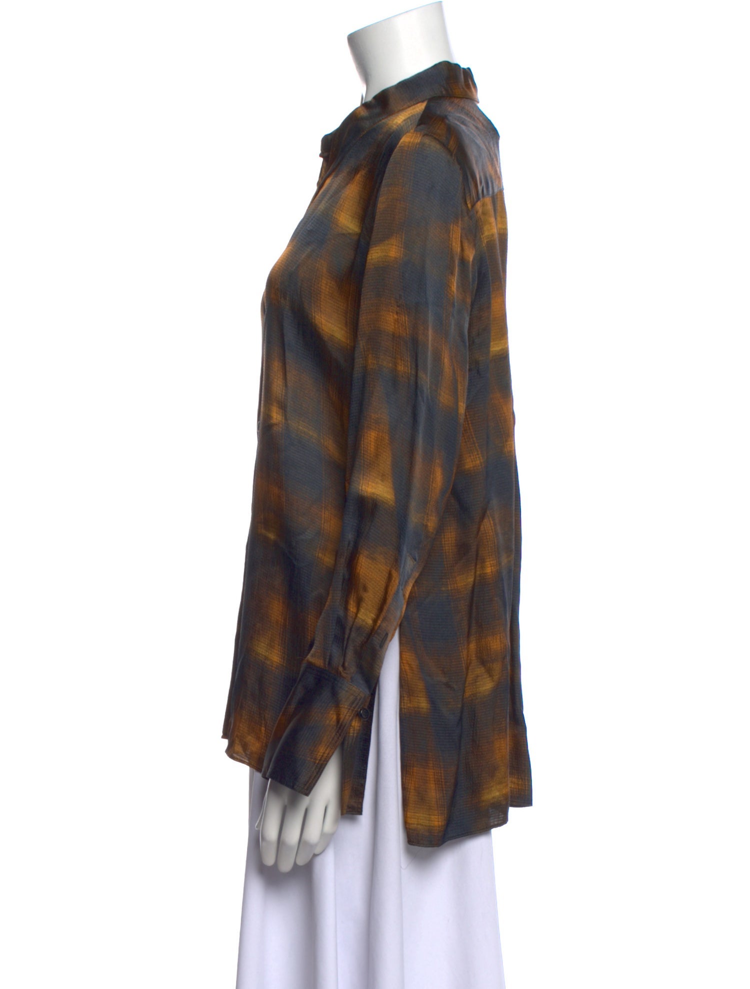 Proenza Schouler White Label Tie-Dye Print Long Sleeve Button-Up Top w/ Tags