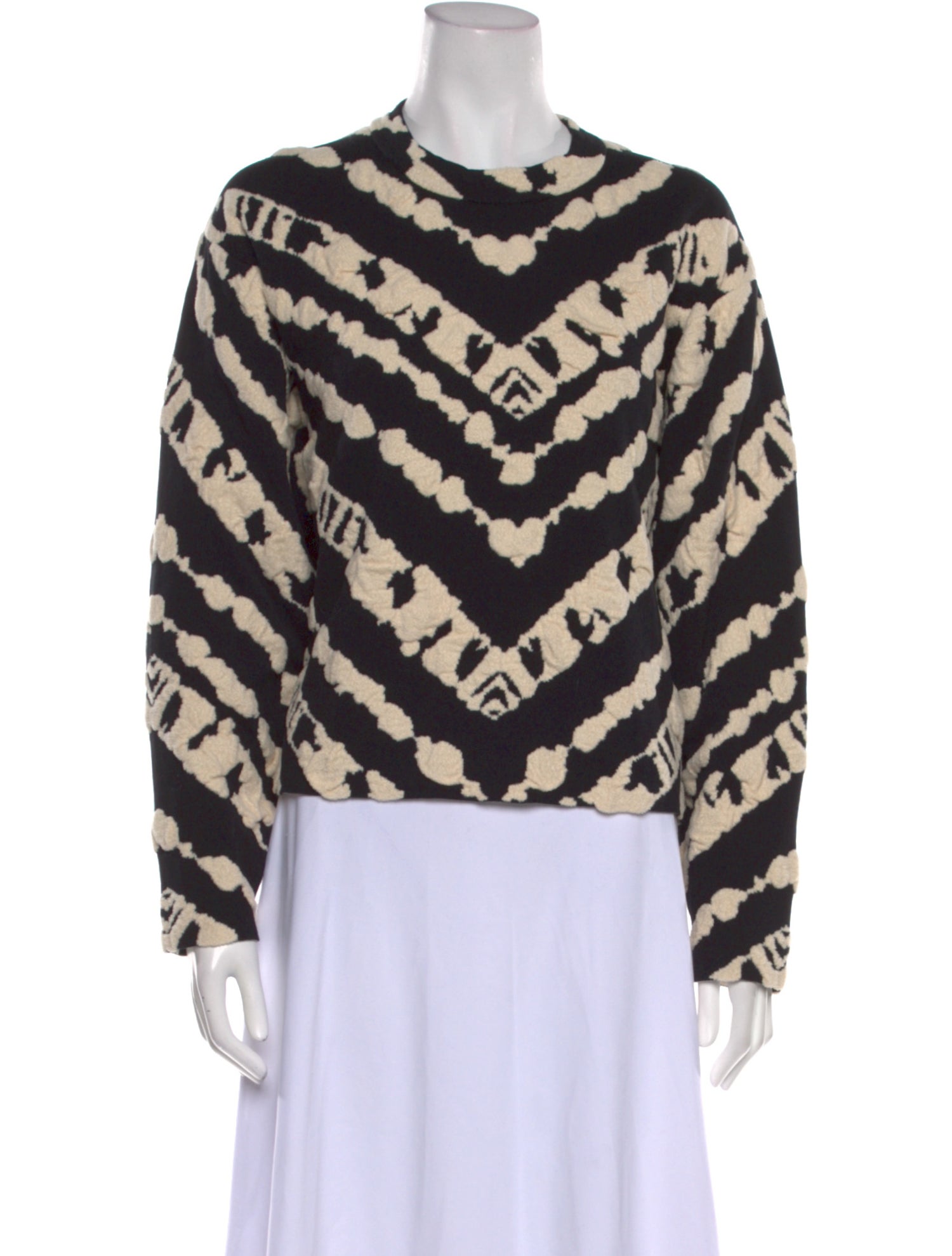 Proenza Schouler White Label Patterned Crew Neck Sweatshirt w/ Tags