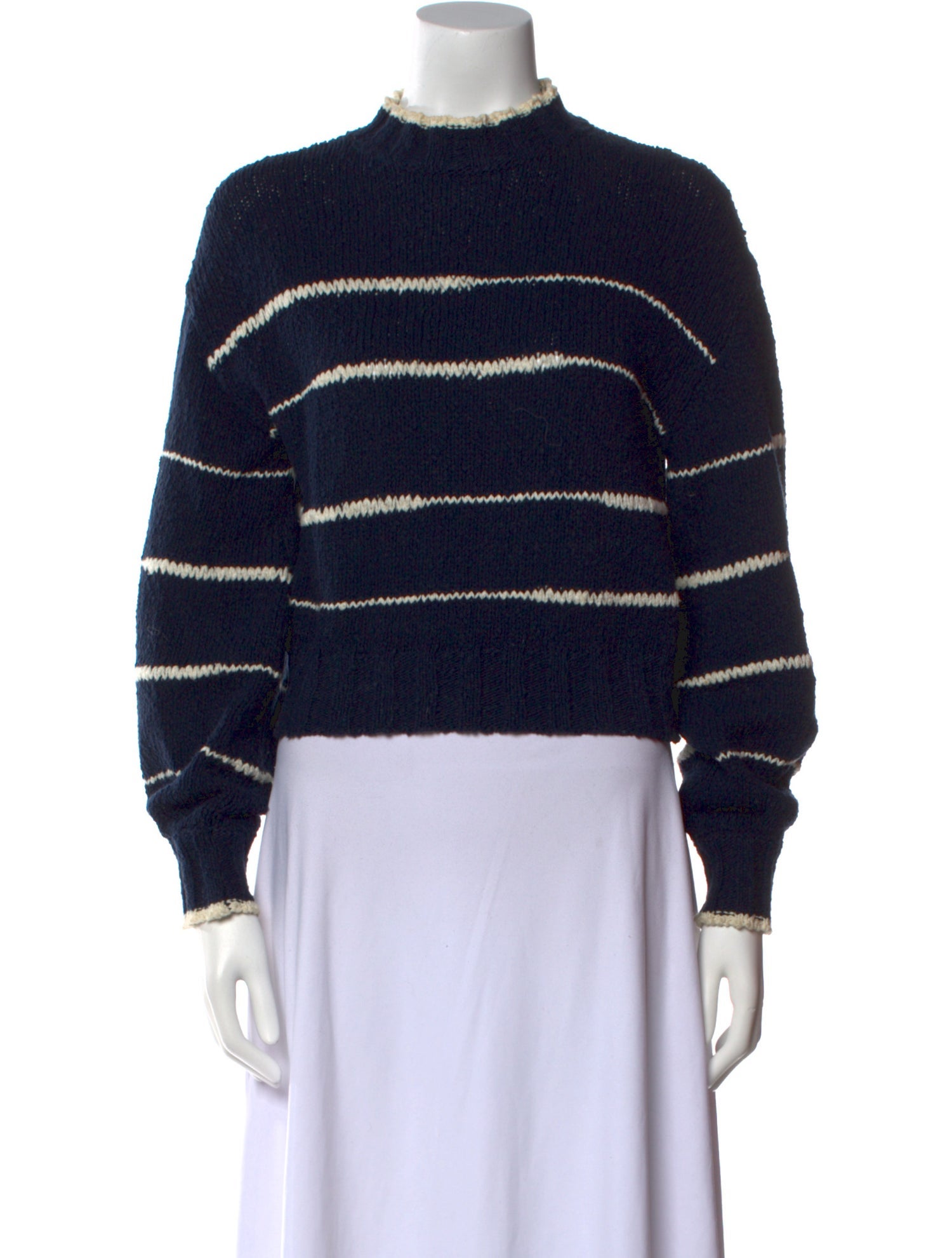 Proenza Schouler White Label Striped Mock Neck Sweater