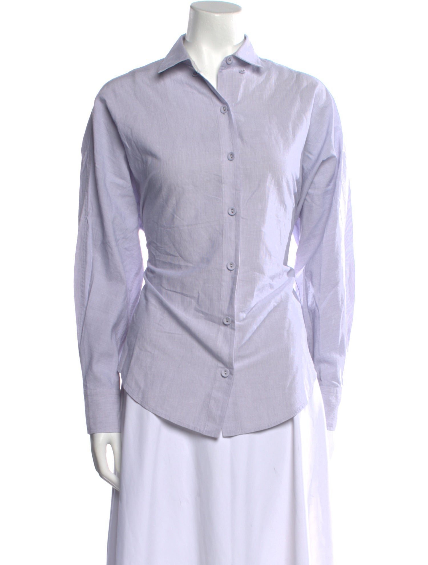 Proenza Schouler White Label Long Sleeve Button-Up Top