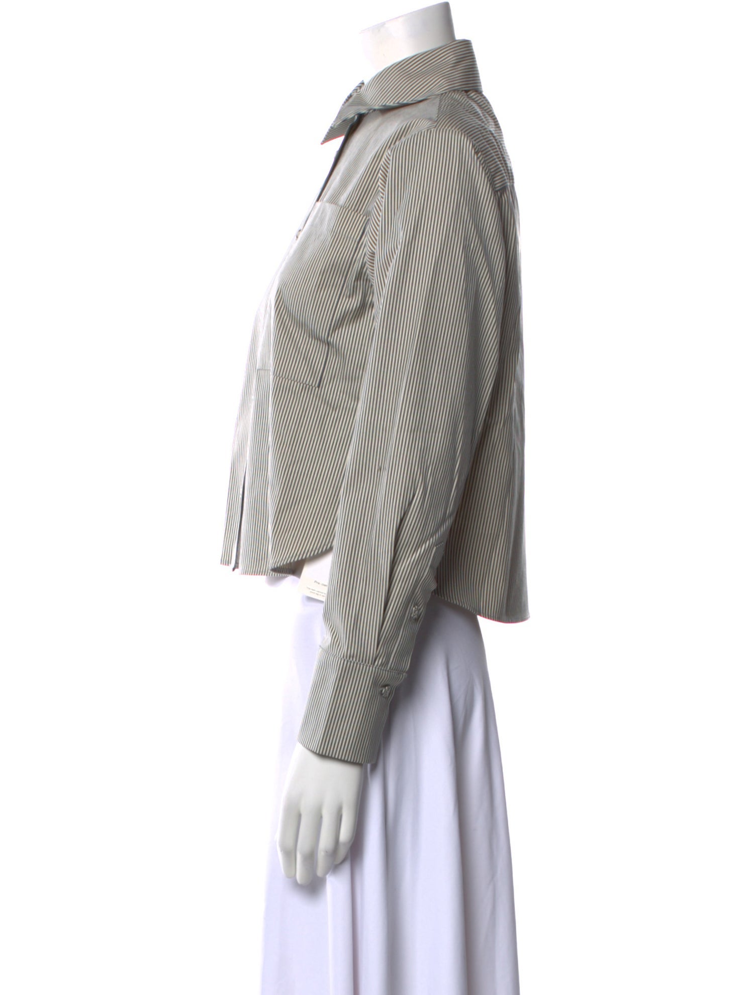 Proenza Schouler White Label Striped Long Sleeve Button-Up Top w/ Tags