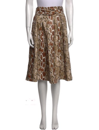 Proenza Schouler White Label Animal Print Knee-Length Skirt