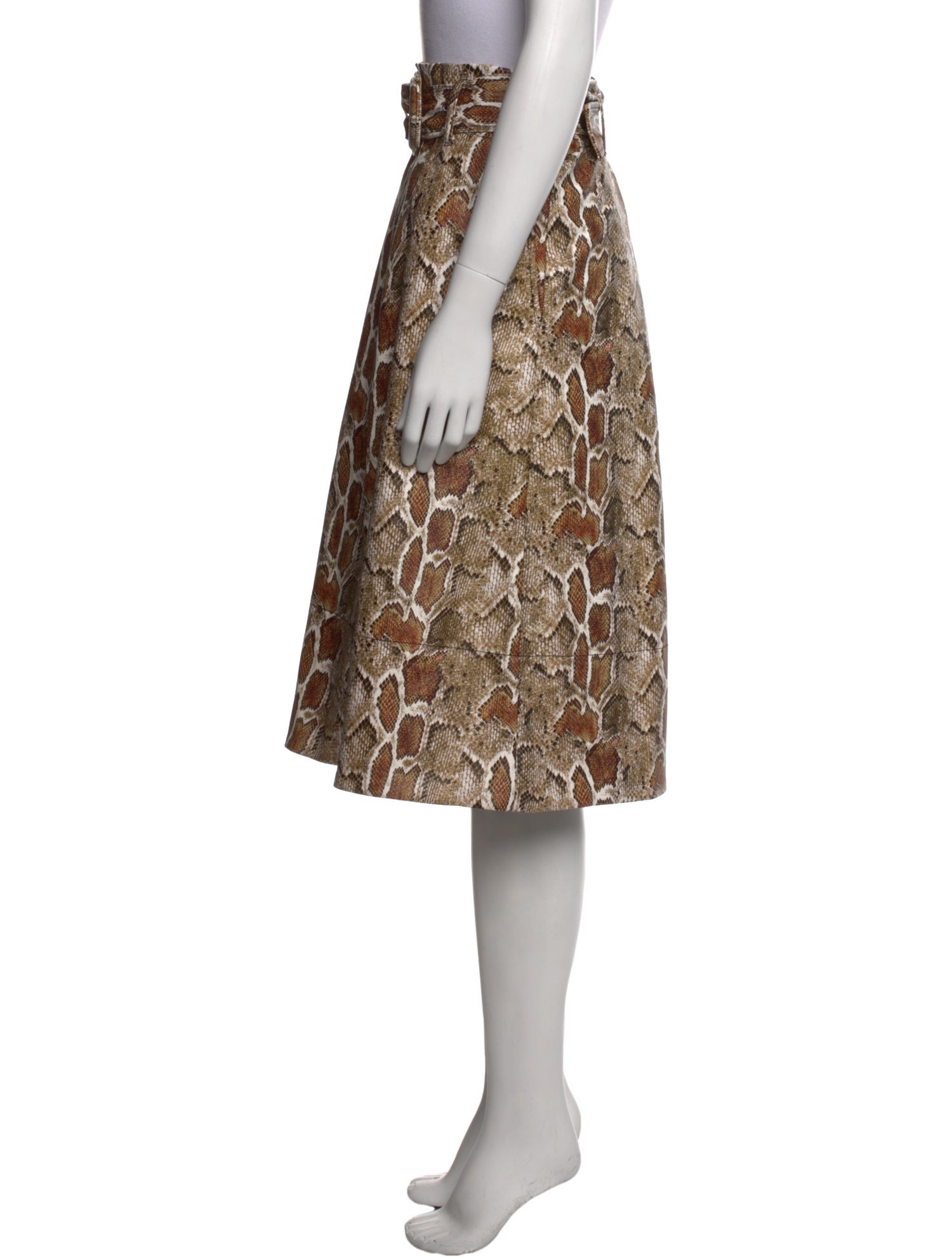 Proenza Schouler White Label Animal Print Knee-Length Skirt