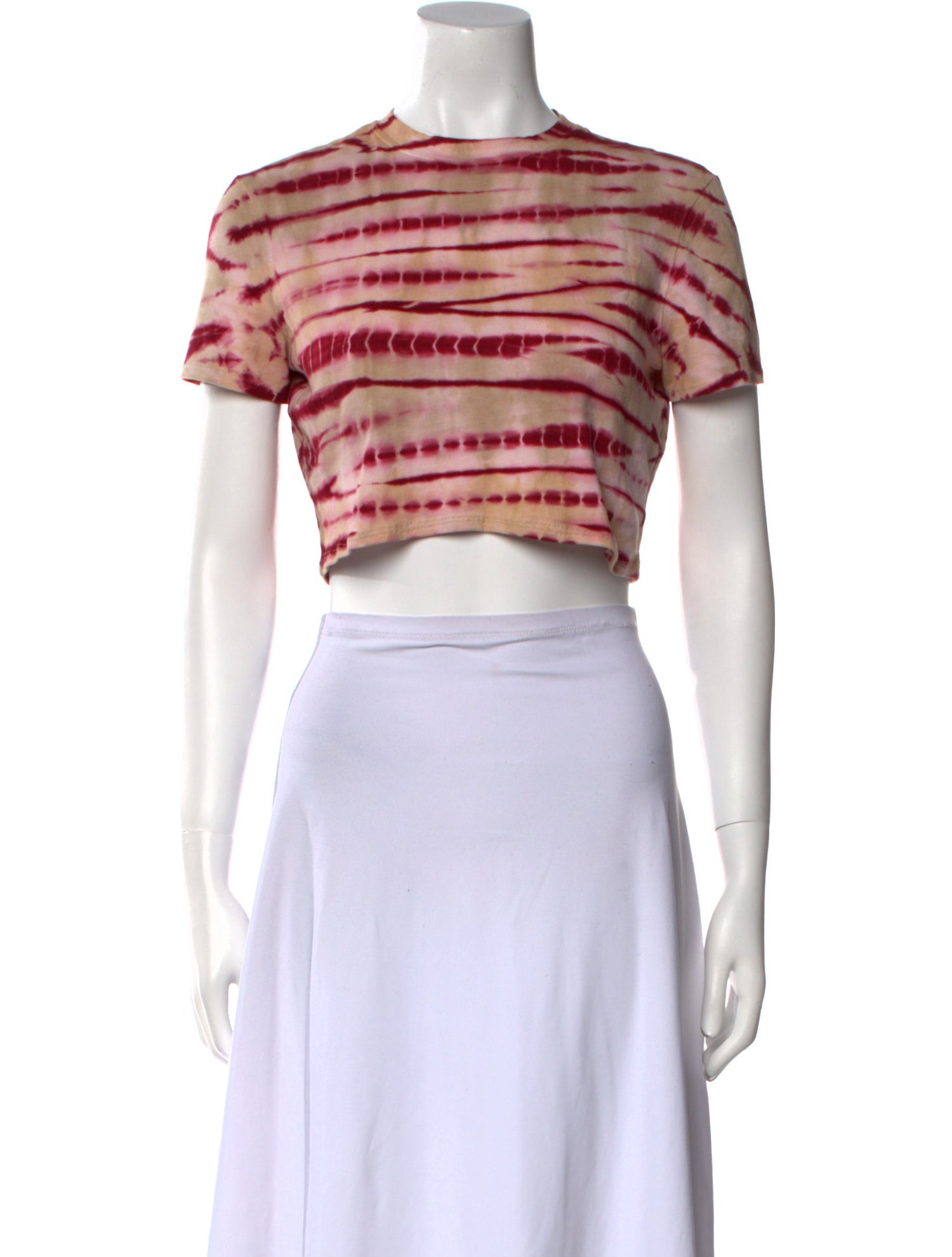 Proenza Schouler White Label Tie-Dye Print Crew Neck Crop Top