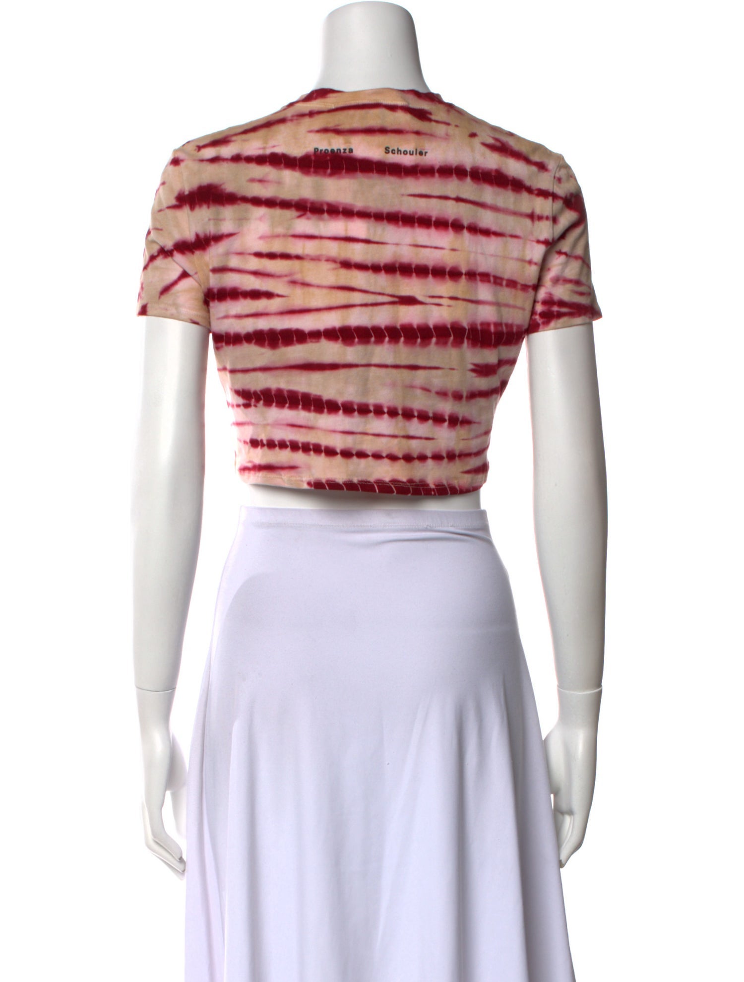 Proenza Schouler White Label Tie-Dye Print Crew Neck Crop Top