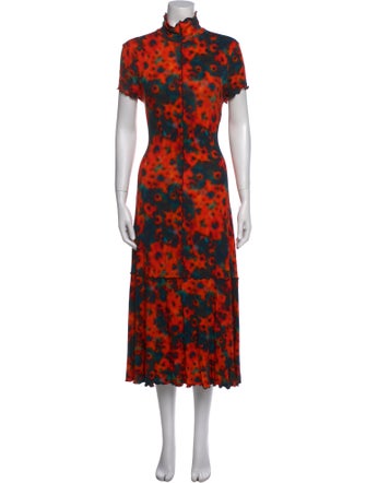 Proenza Schouler White Label Floral Print Midi Length Dress
