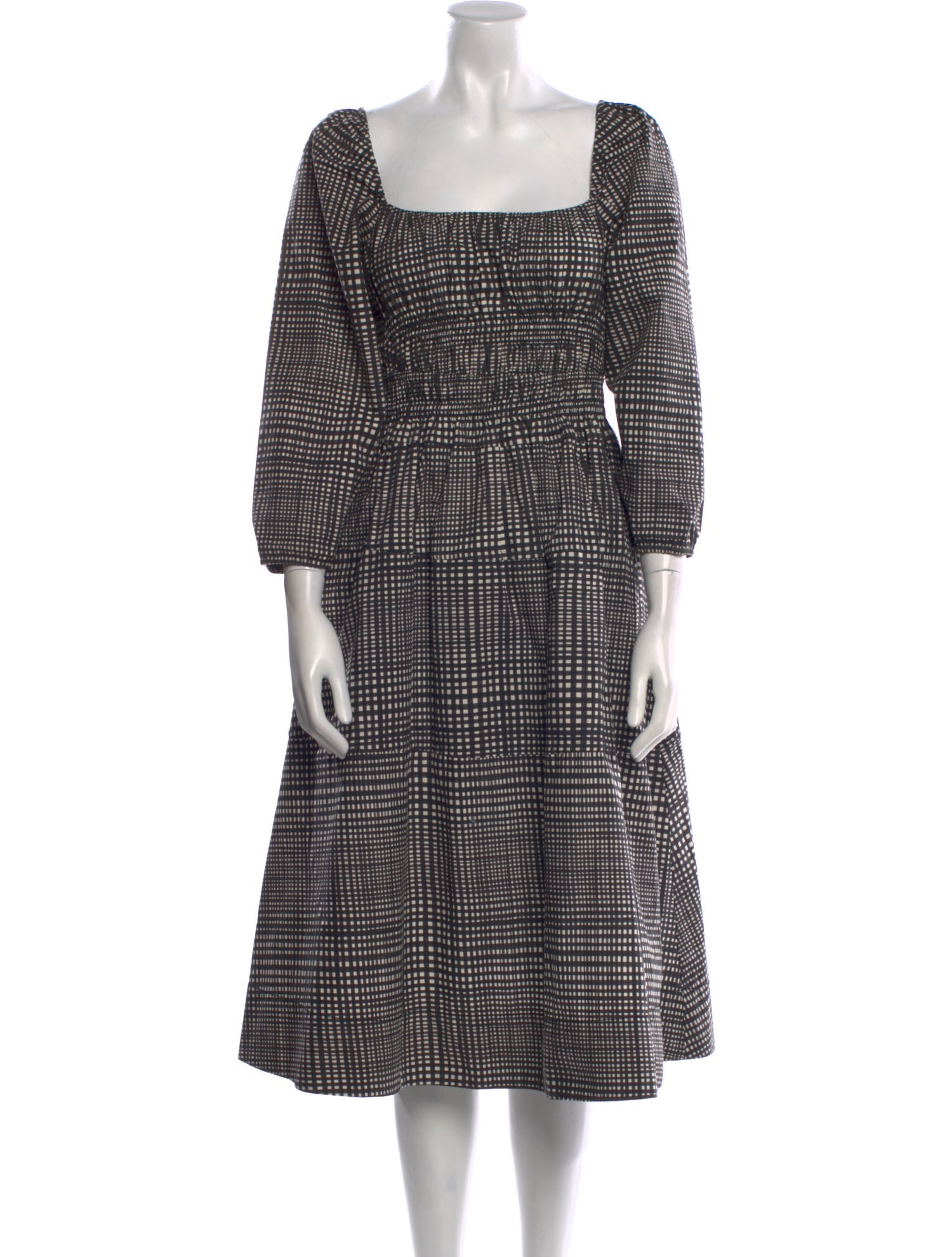 Proenza Schouler White Label Plaid Print Midi Length Dress