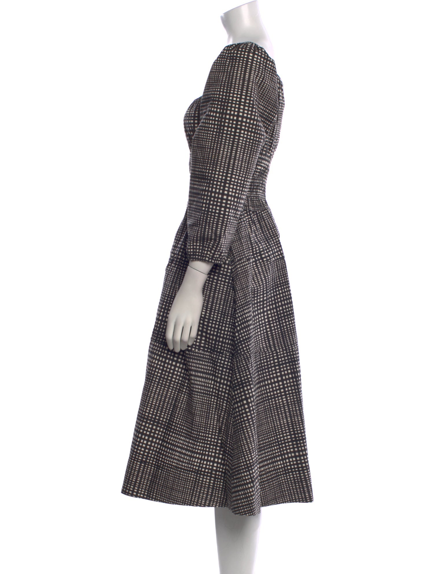 Proenza Schouler White Label Plaid Print Midi Length Dress