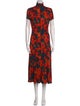 Proenza Schouler White Label Floral Print Midi Length Dress