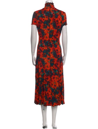 Proenza Schouler White Label Floral Print Midi Length Dress