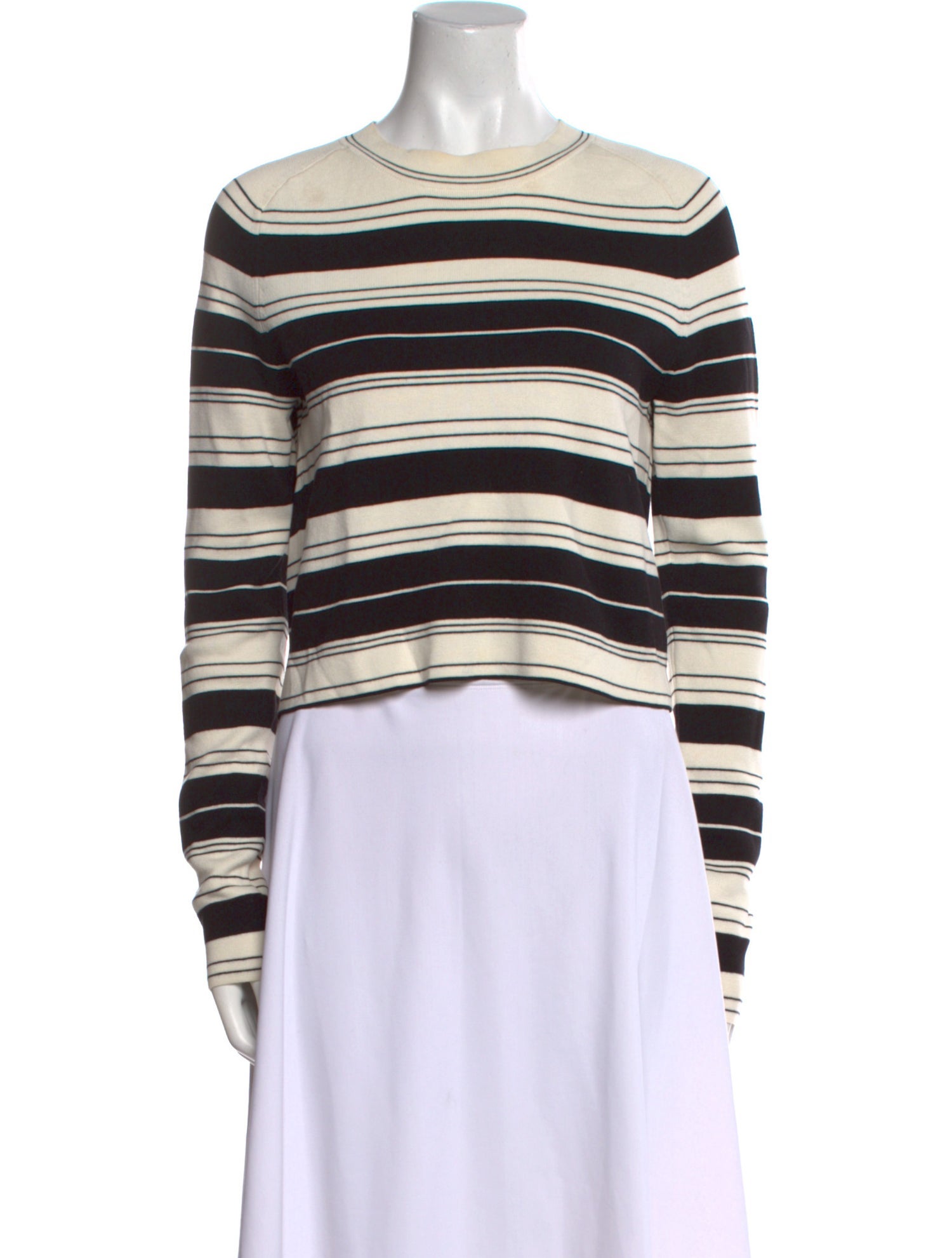 Proenza Schouler White Label Striped Crew Neck Crop Top
