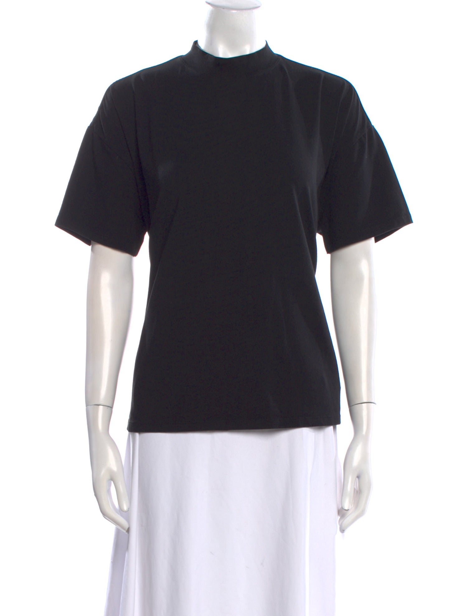Proenza Schouler White Label Mock Neck Short Sleeve T-Shirt