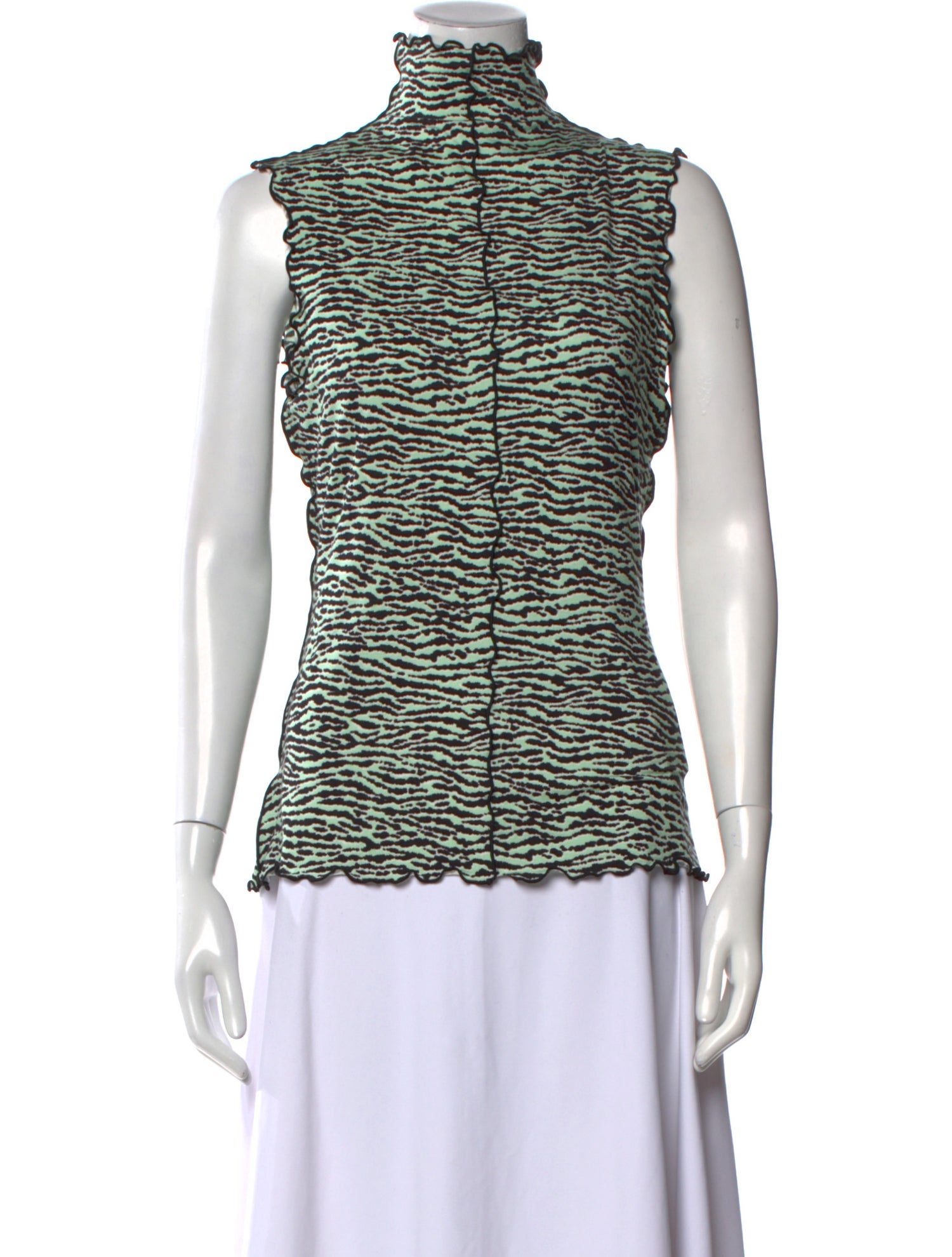 Proenza Schouler White Label Printed Mock Neck Top