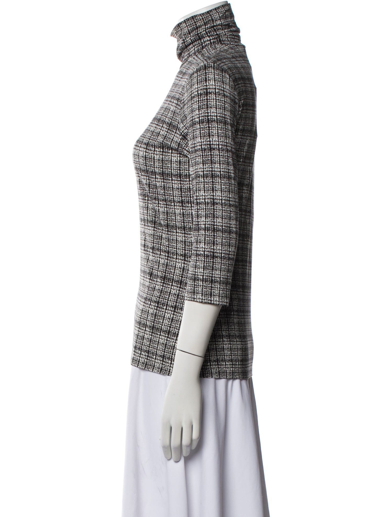 Proenza Schouler White Label Plaid Print Turtleneck Top w/ Tags