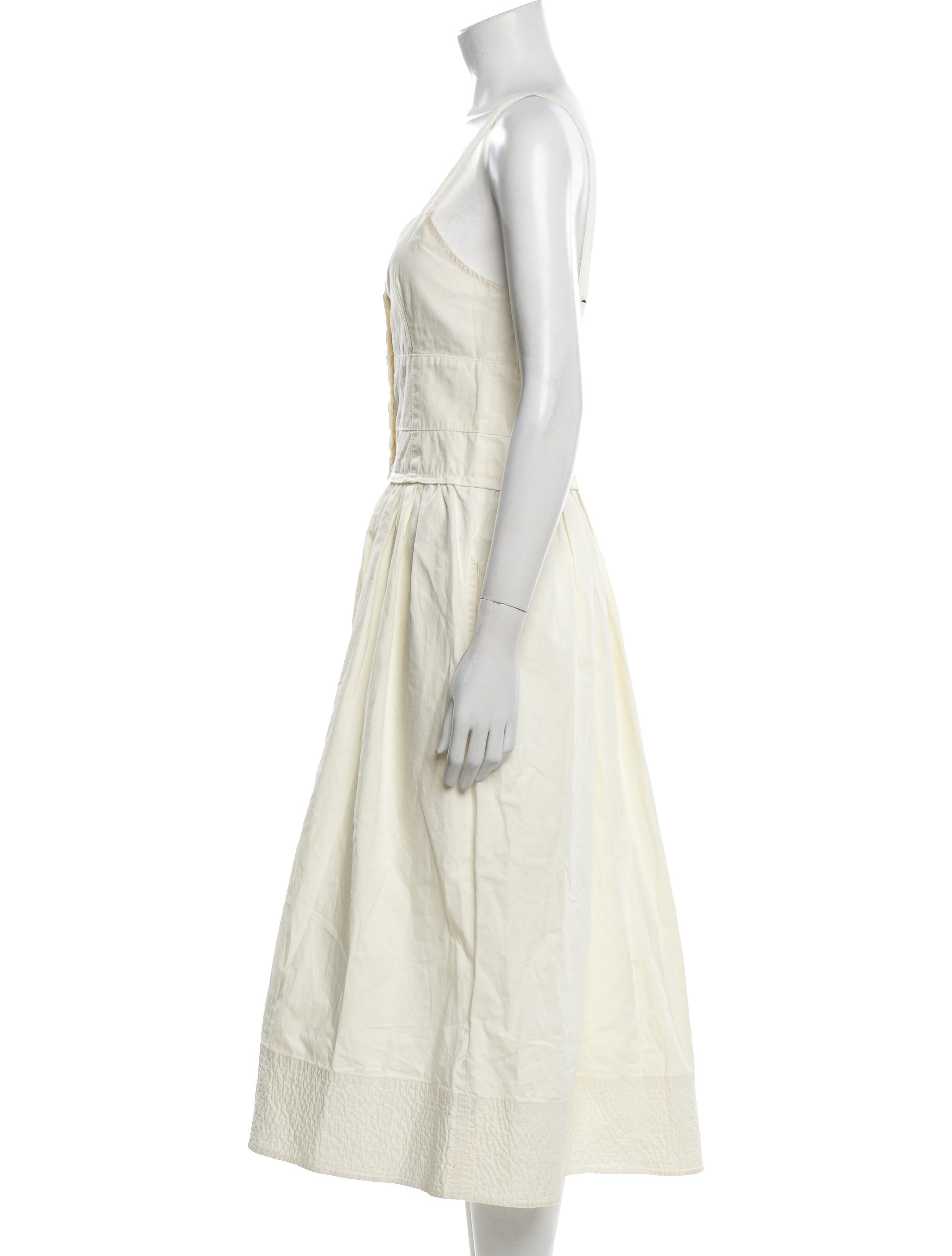 Proenza Schouler White Label V-Neck Midi Length Dress