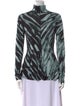 Proenza Schouler White Label Animal Print Turtleneck Top