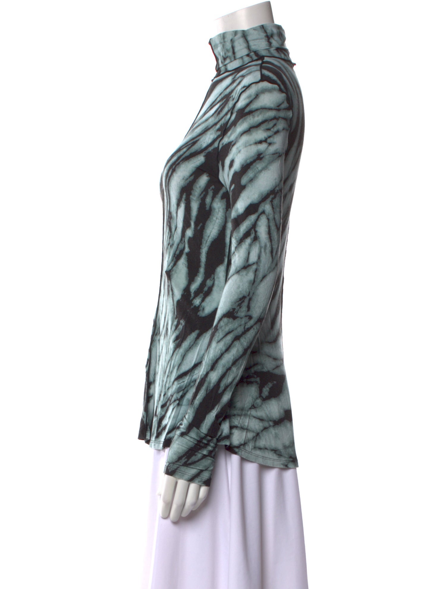 Proenza Schouler White Label Animal Print Turtleneck Top