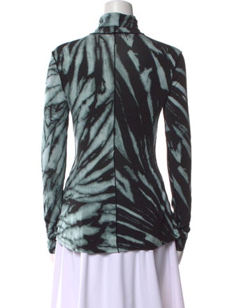 Proenza Schouler White Label Animal Print Turtleneck Top