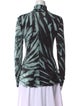 Proenza Schouler White Label Animal Print Turtleneck Top