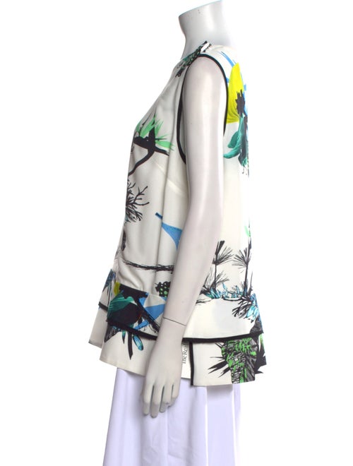 Proenza Schouler White Label Floral Print Crew Neck Blouse