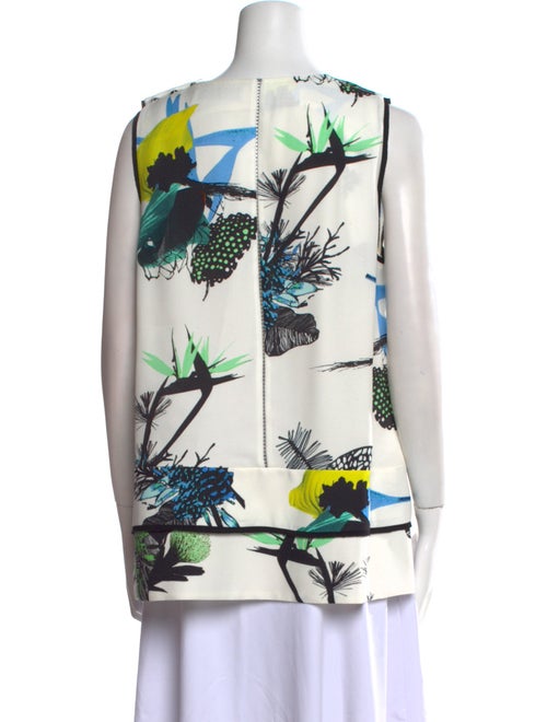 Proenza Schouler White Label Floral Print Crew Neck Blouse