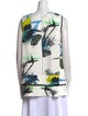 Proenza Schouler White Label Floral Print Crew Neck Blouse