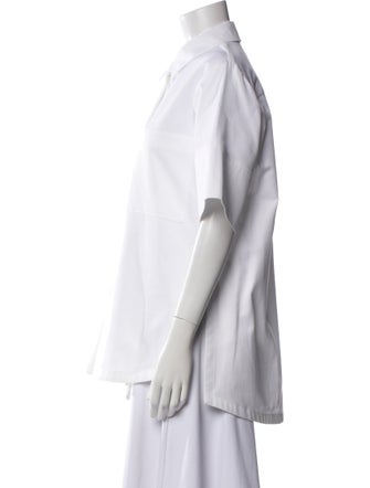 Proenza Schouler White Label Short Sleeve Button-Up Top