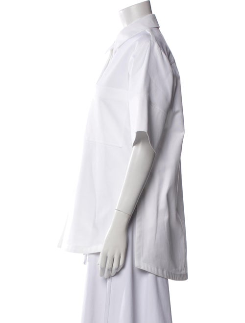 Proenza Schouler White Label Short Sleeve Button-Up Top