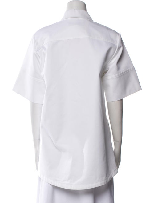 Proenza Schouler White Label Short Sleeve Button-Up Top
