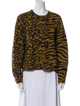 Proenza Schouler White Label Animal Print Crew Neck Sweatshirt