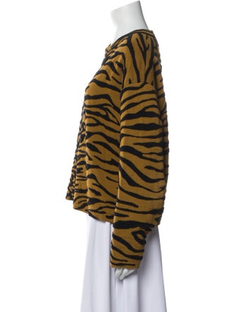 Proenza Schouler White Label Animal Print Crew Neck Sweatshirt